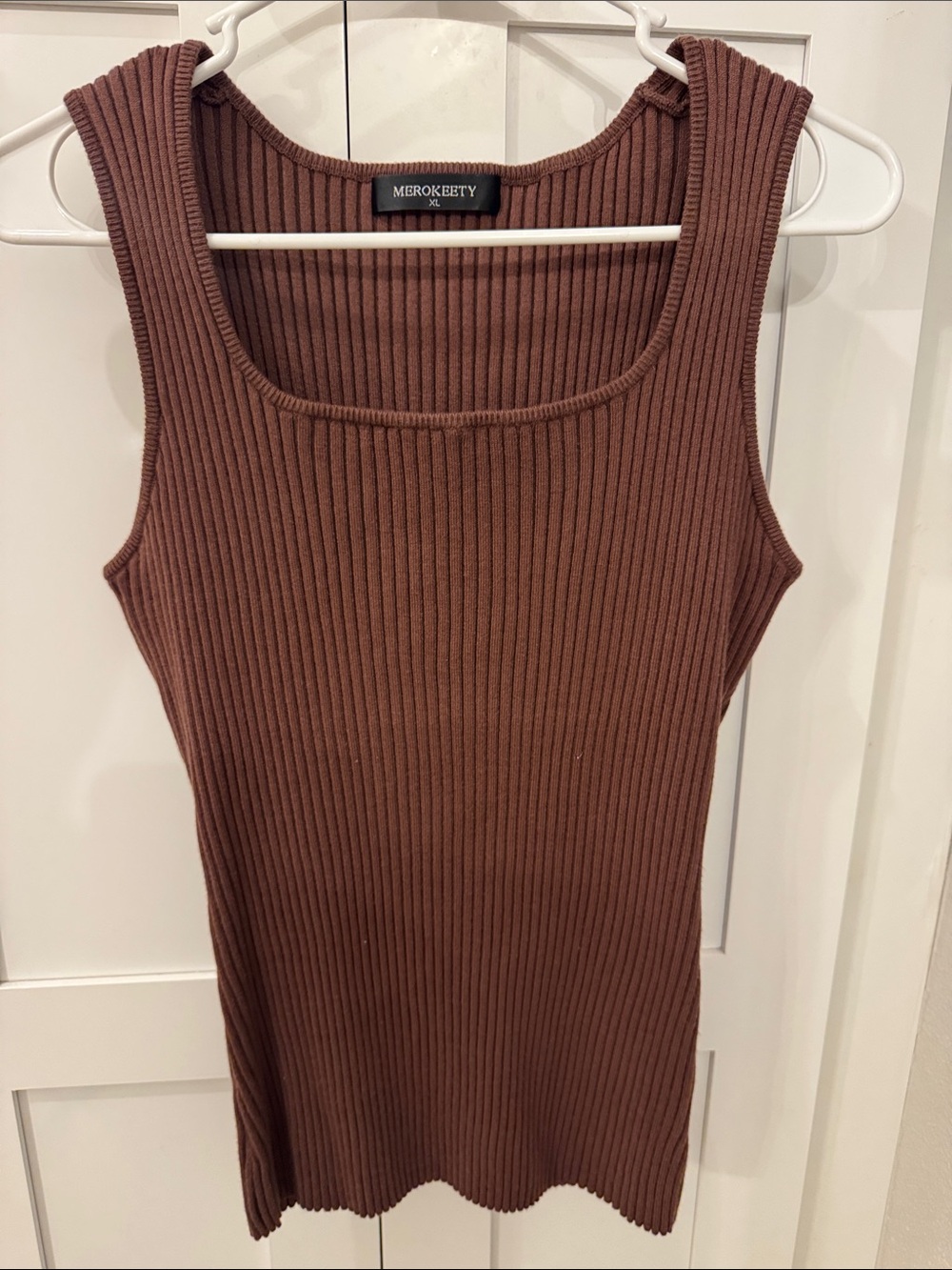 Women’s (Sz XL) Brown Ribbed Tank Top